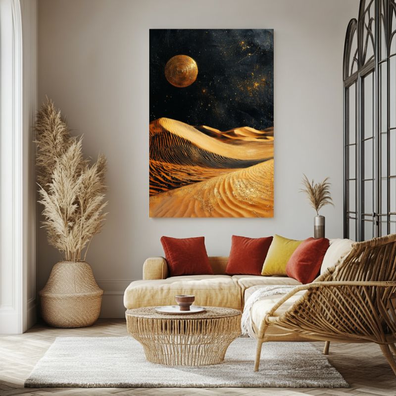 tableau_desert_Sahara_dunes_dorees