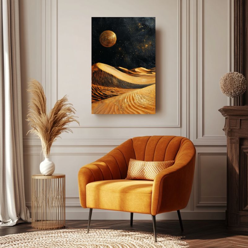 tableau_desert_Sahara_paysage_nocturne