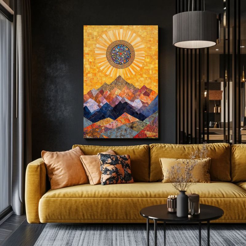 tableau_montagne_abstrait_formes_triangulaires