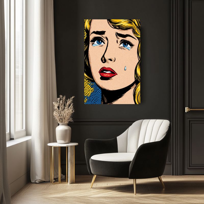 tableau_pop_art_femme_qui_pleure_salon
