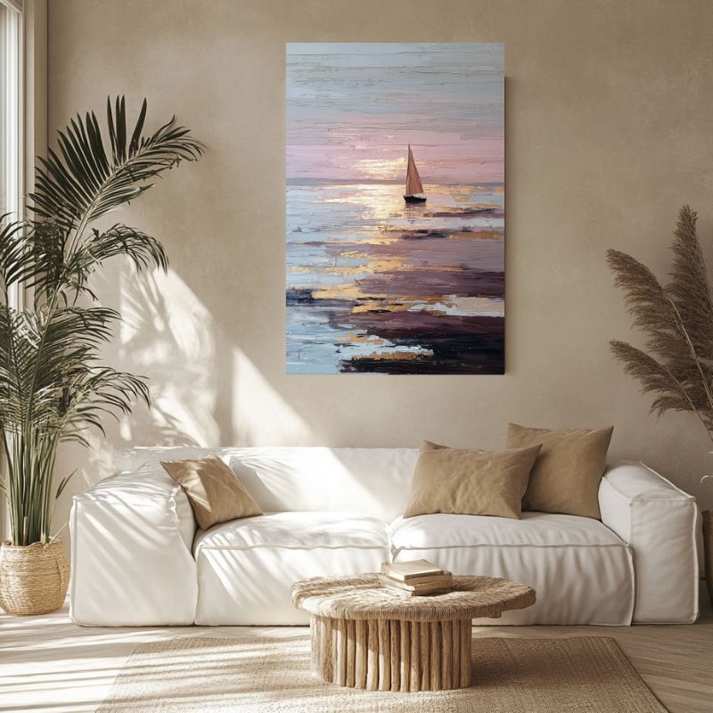 tableau_romantique_mer_coucher_soleil