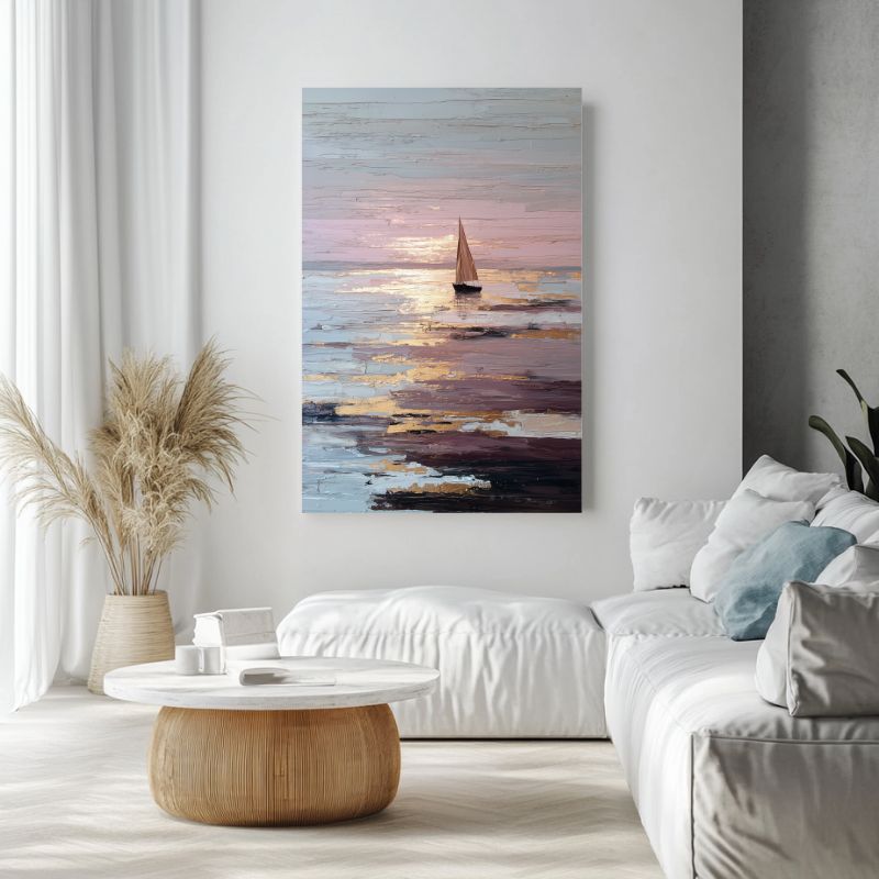 tableau_romantique_mer_voilier_pastel