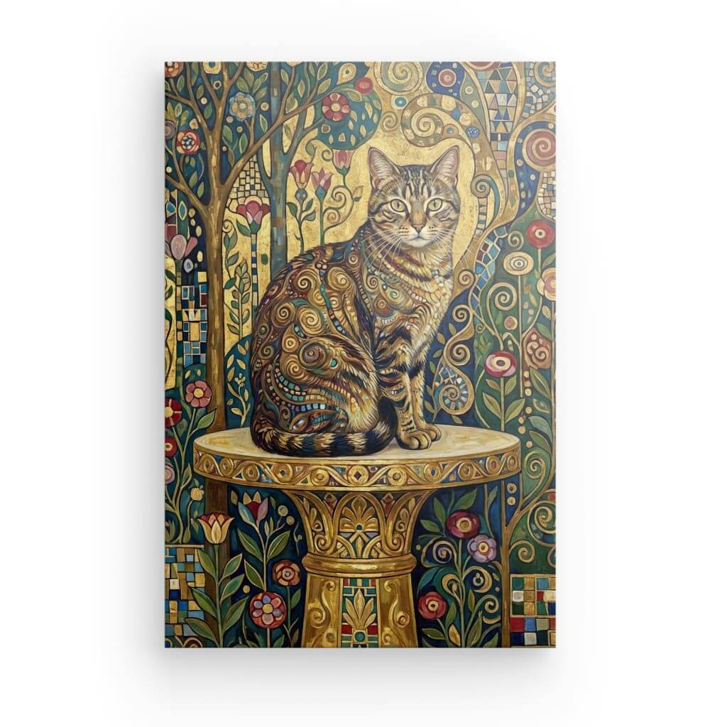 Tableau Chat Personnalisé Floral