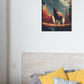 Tableau Cerf Montagne