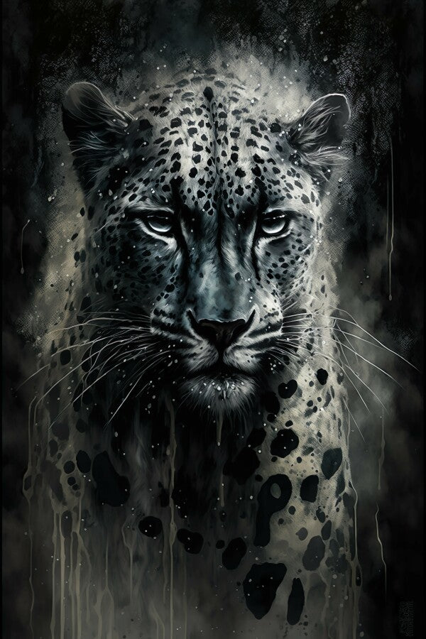 Tableau Leopard Noir et Blanc Artdeliris