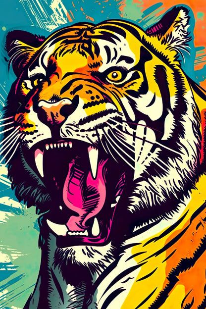 Tableau Tigre Pop Art