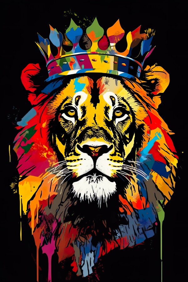 Tableau Lion Pop Art