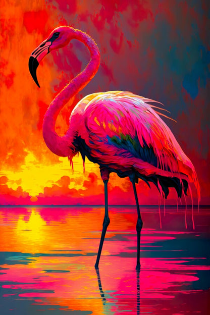 Tableau Flamant Rose Exotique