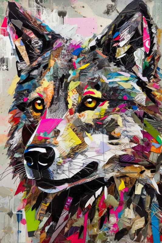 Tableau Collage Loup