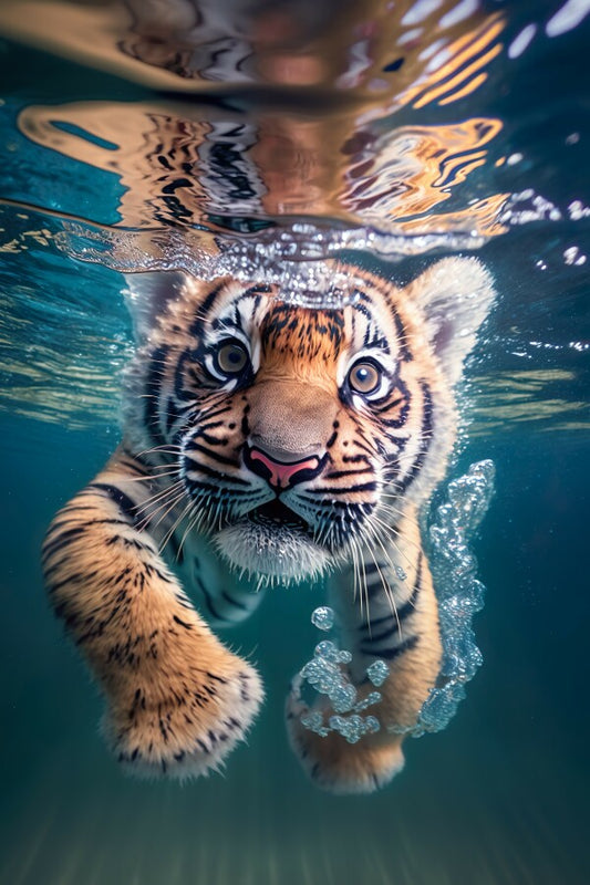 Tableau Tigre sous l'eau