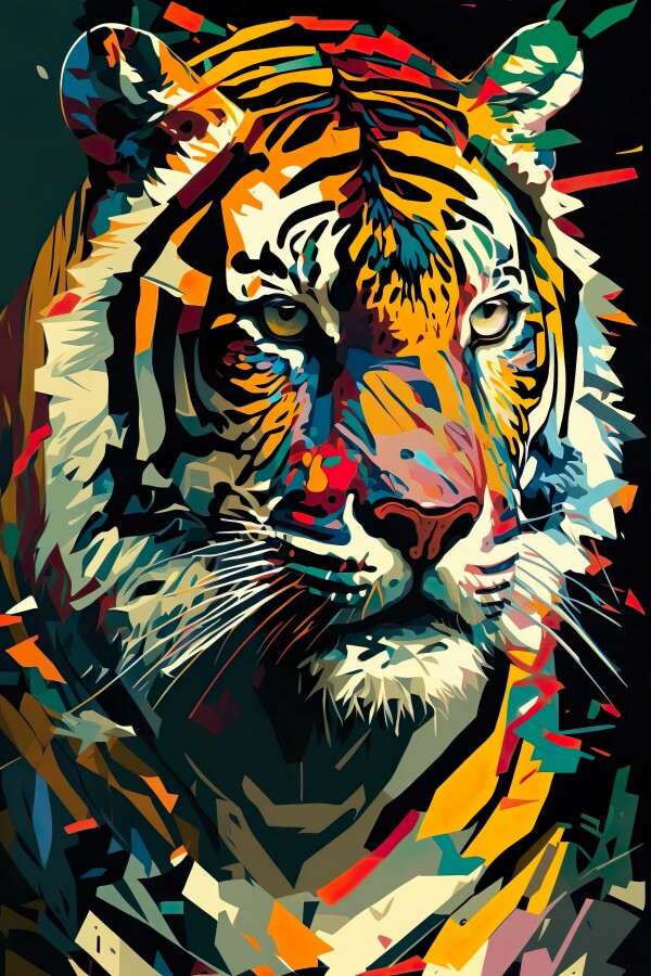 Tableau Tigre Coloré