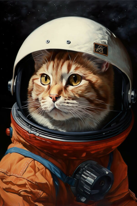 Tableau Chat Astronaute