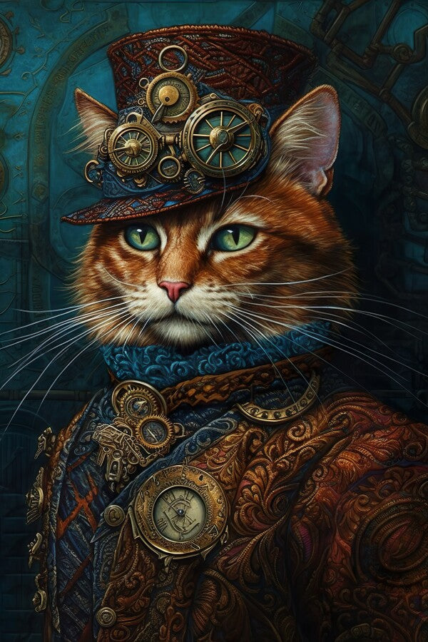 Tableau Chat Steampunk