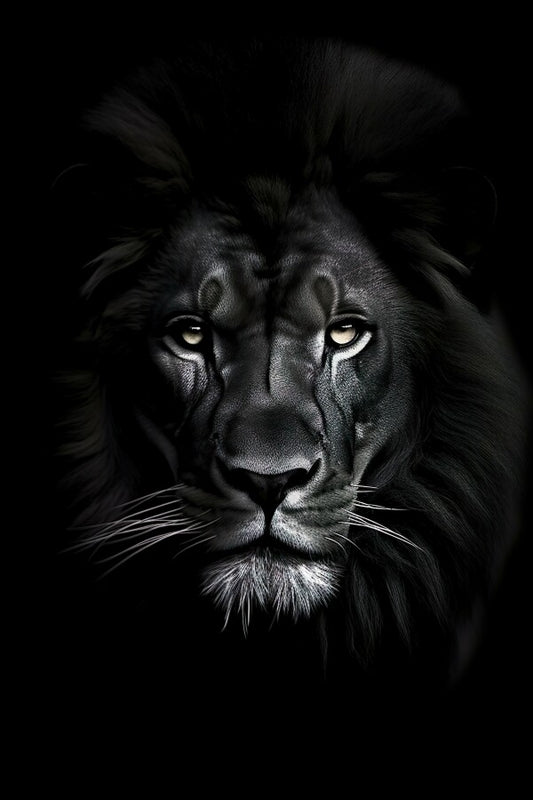 Tableau Lion Noir
