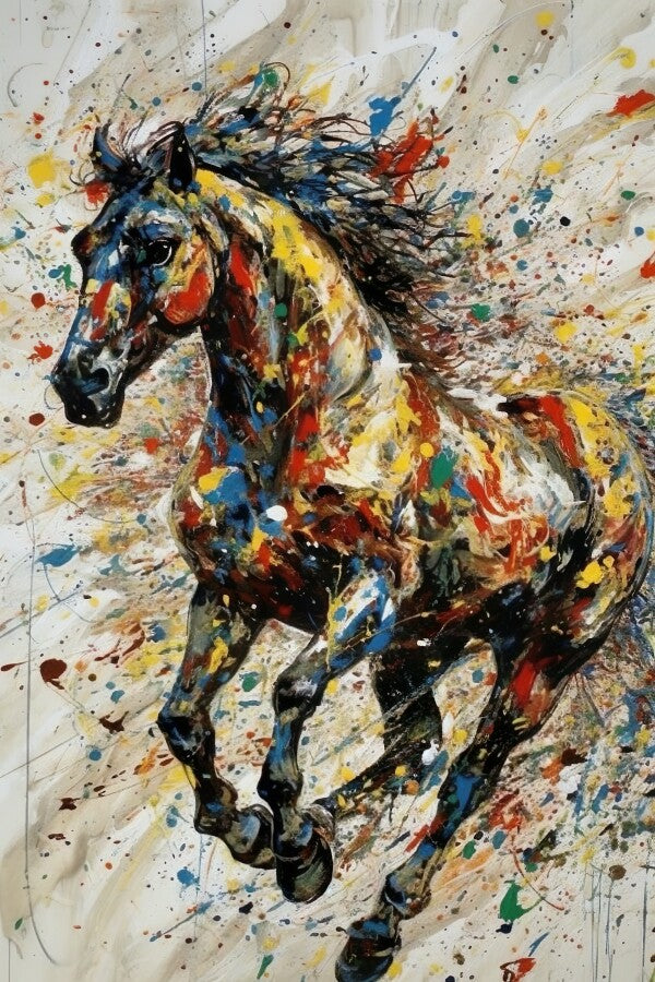 Tableau Cheval Multicouleur