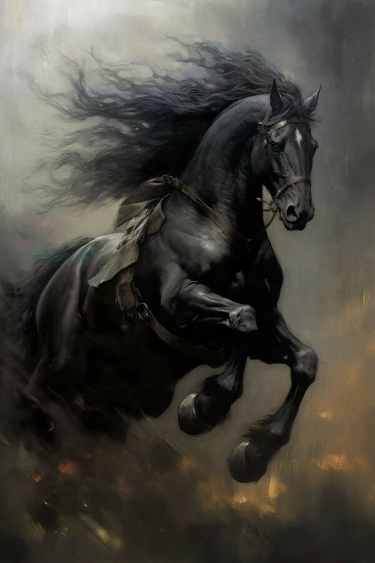 Tableau Cheval Noir