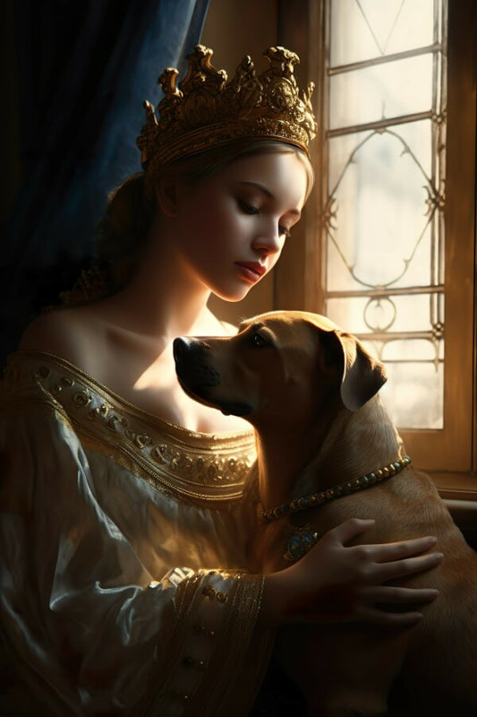 Tableau Femme et Chien