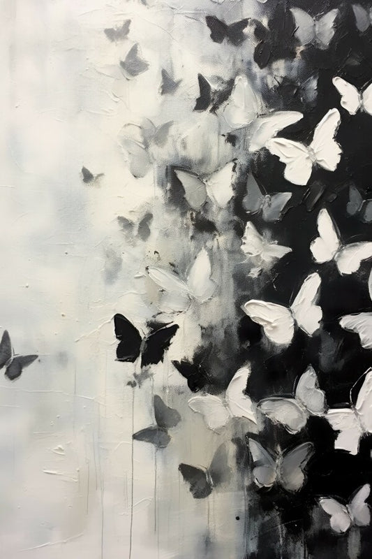 Tableau Papillon Noir et Blanc