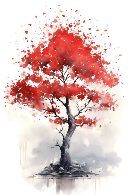 Tableau Arbre Rouge