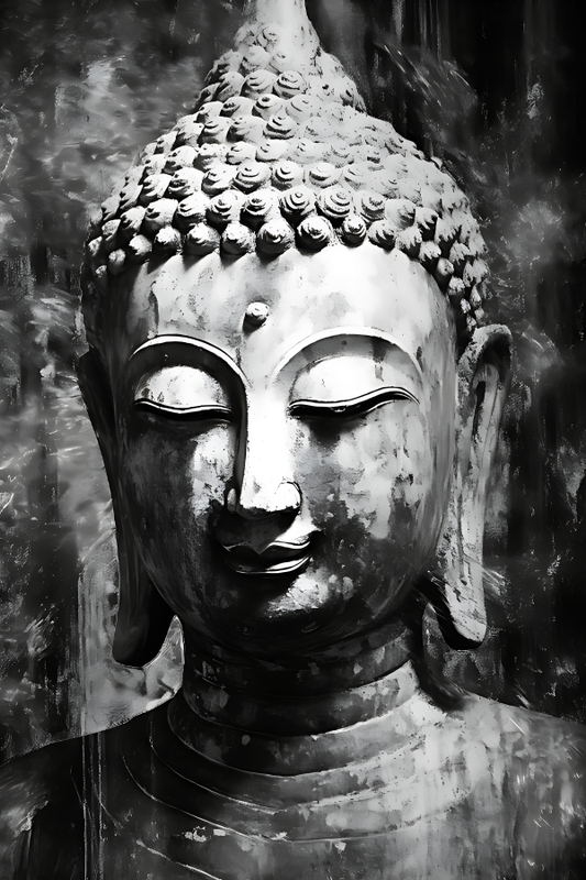 Tableau Bouddha Noir et Blanc