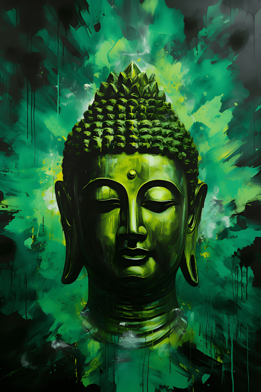 Tableau Bouddha Vert