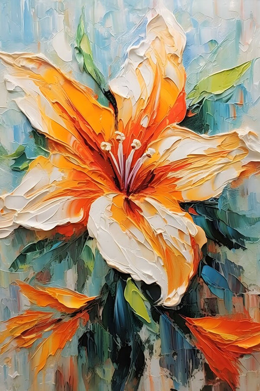 Tableau Fleur Orange