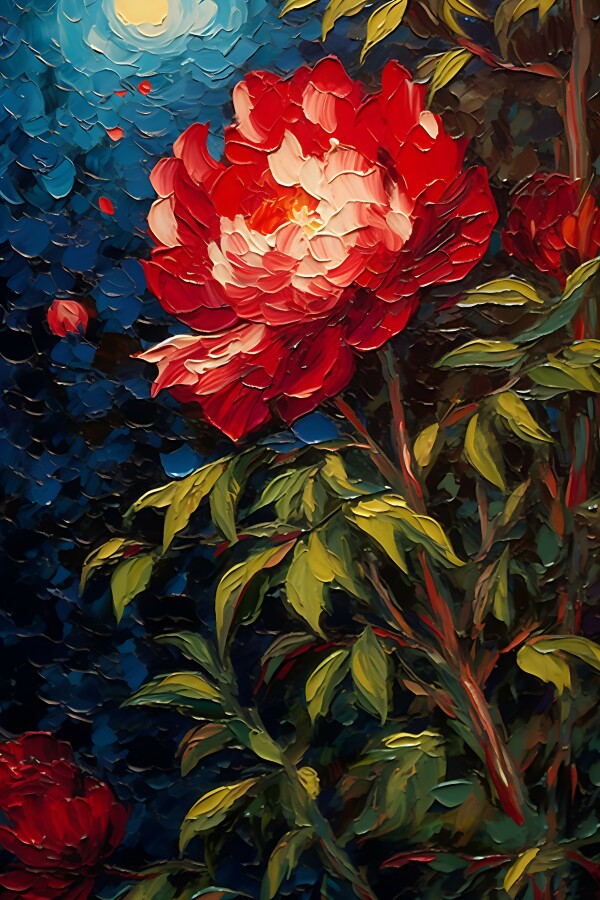 Tableau Pivoine Rouge