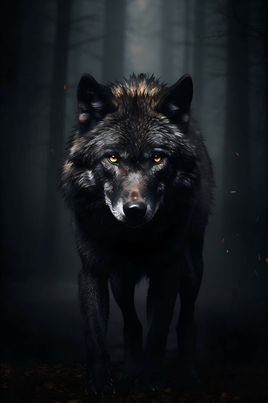 Tableau Loup Noir