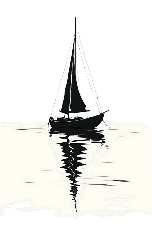 Tableau Bateau Noir et Blanc