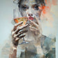 Tableau Femme et Vin