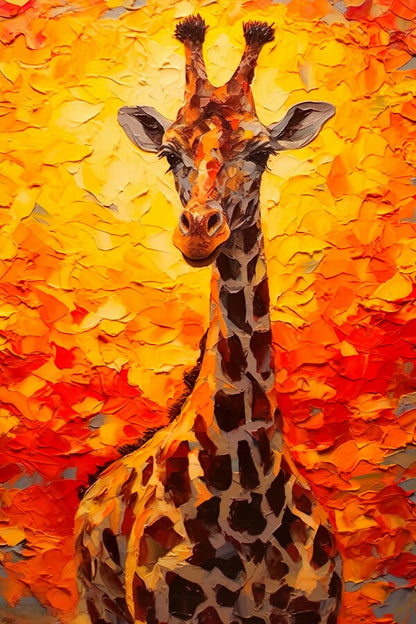 Tableau Peinture Girafe