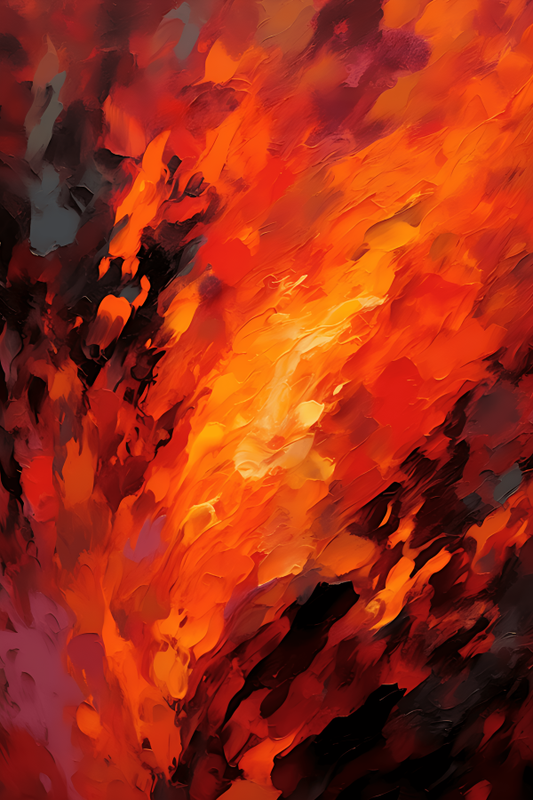 Tableau Abstrait Flamme