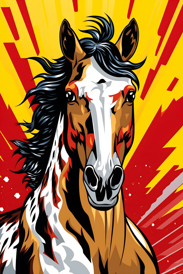 Tableau Cheval Pop Art