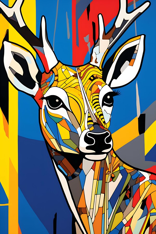 Tableau Cerf Pop Art