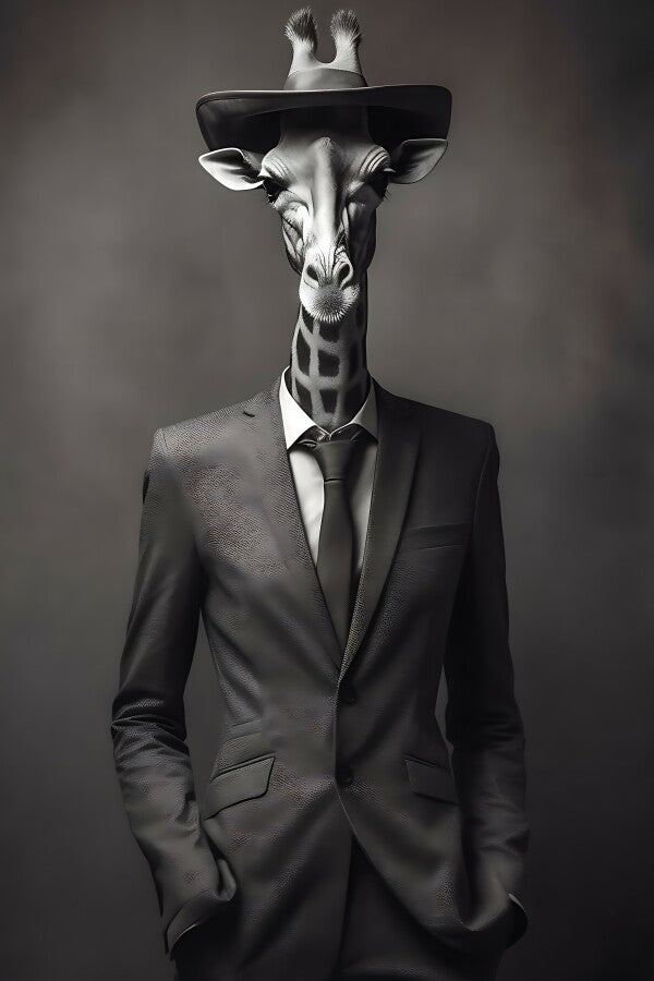 Tableau Girafe en Costume