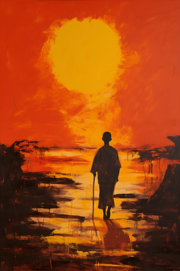 Tableau Coucher de Soleil Africain