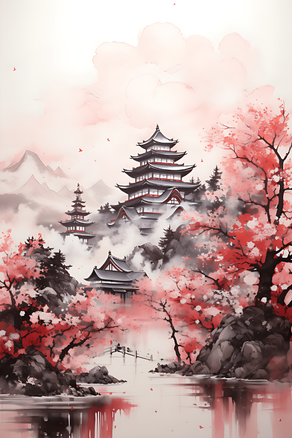 Tableau Paysage Japonais