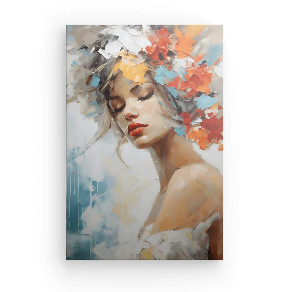 Tableau Femme Fleurs Cheveux