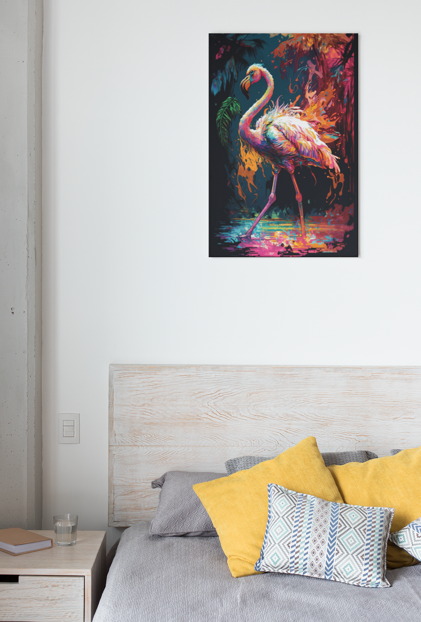 Toile Flamant Rose Coloré
