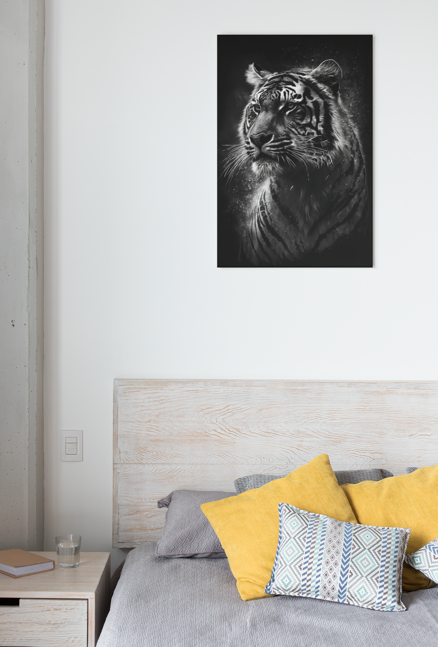 Toile Tigre Noir et Blanc