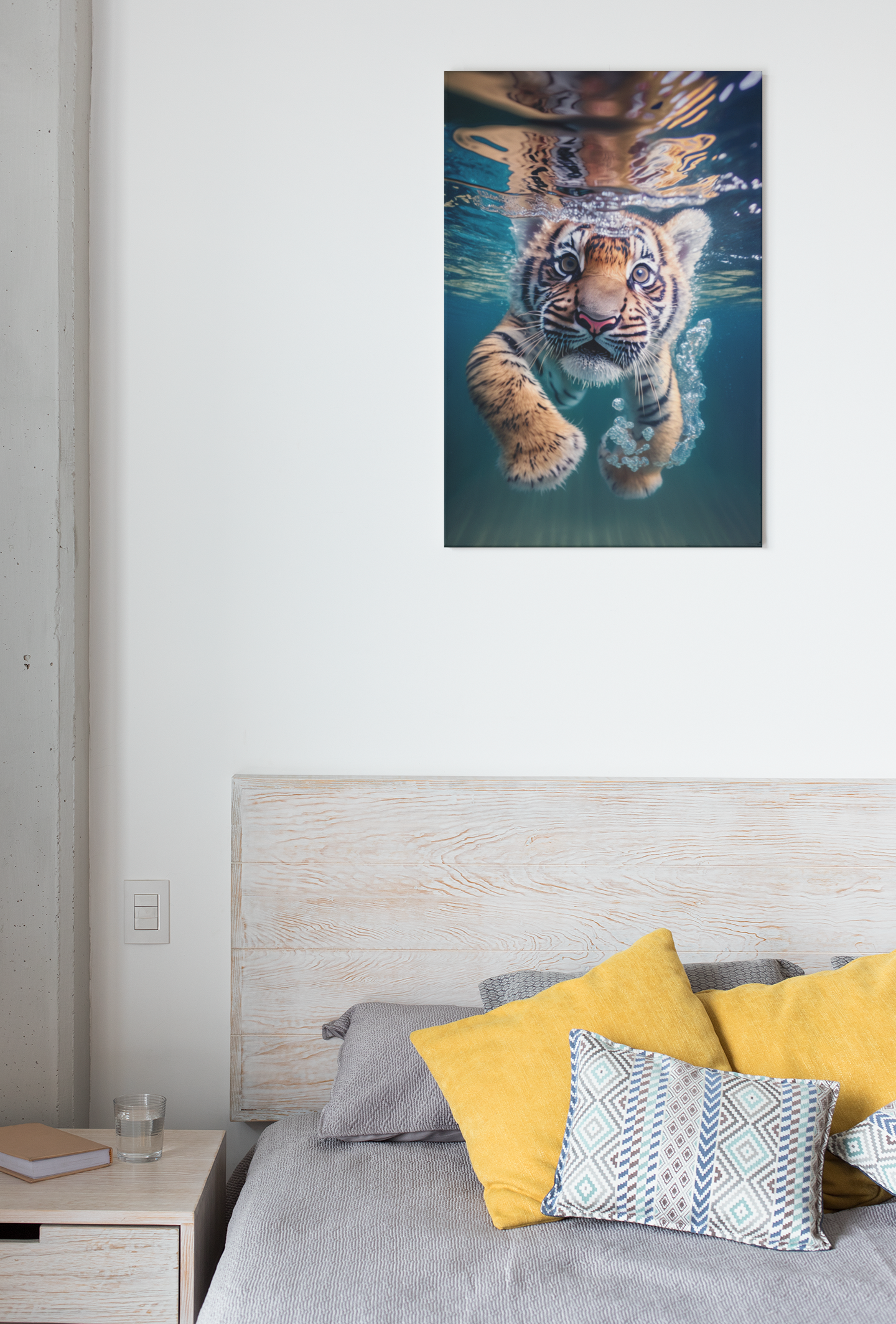 Toile Tigre sous l'eau